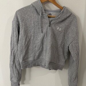 Under Armour Women's cropped Heather Gray Hoodie